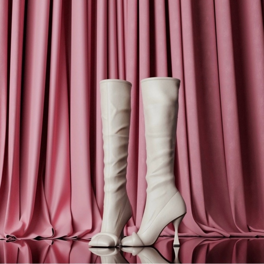 Hanifa Cream Heeled Boots (ZOE BOOT)